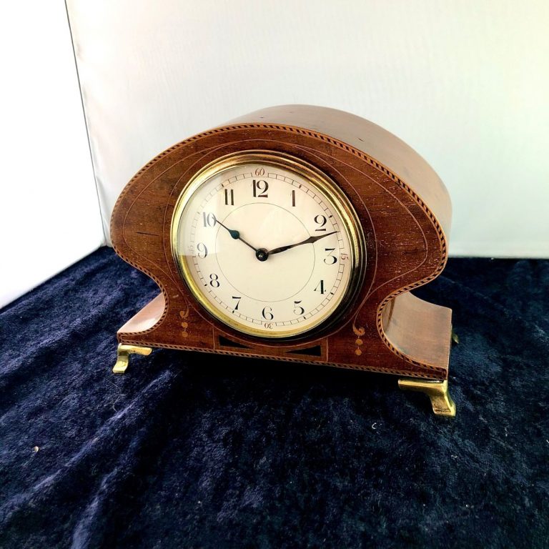 An Art Nouveau Mahogany Mantel Clock Timepiece