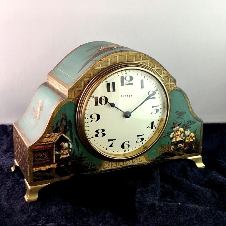 An Early 20th Century Chinoiserie Mantel Clock Timepiece By Asprey