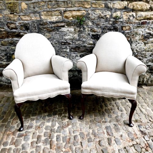 A Pair Of Late 19th Century Walnut Armchairs