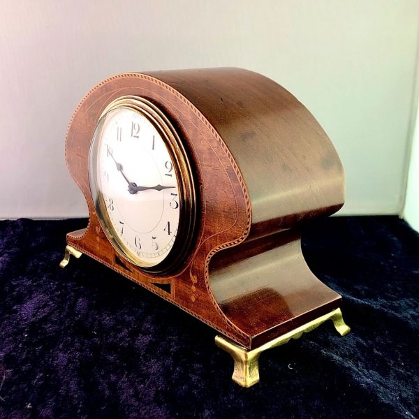 An Art Nouveau Mahogany Mantel Clock Timepiece