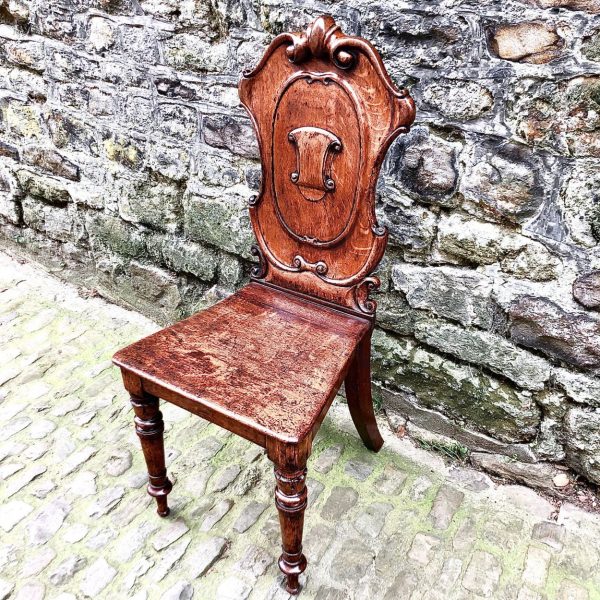 An Early Victorian Oak Hall Chair