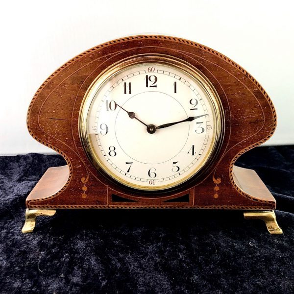 An Art Nouveau Mahogany Mantel Clock Timepiece