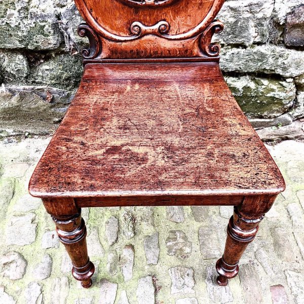 An Early Victorian Oak Hall Chair