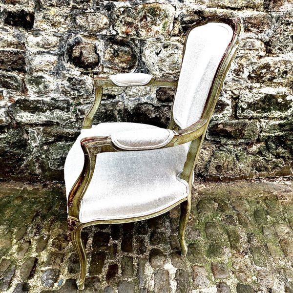 A Louis XV Style Painted Armchair Or Fauteuil.