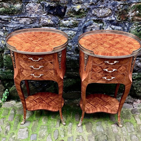 A Pair Of French Kingwood Bedside Table Or Lamp Tables