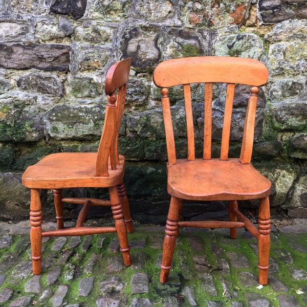 A Pair Of Early 20th Century Elm High Wycombe Children’s Chairs