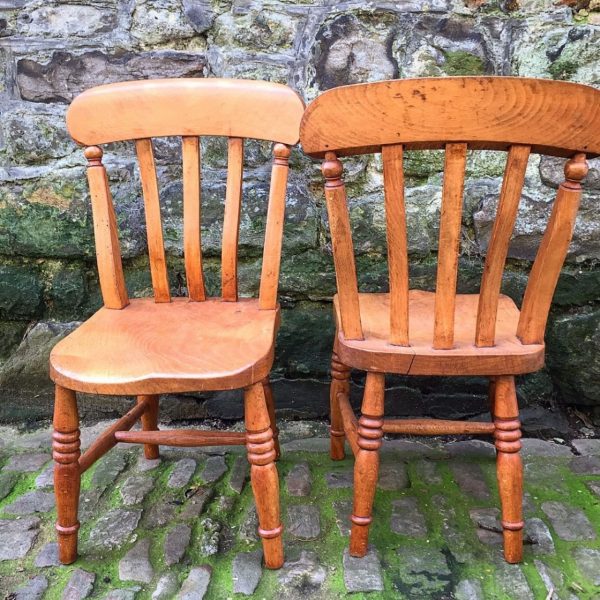 A Pair Of Early 20th Century Elm High Wycombe Children’s Chairs