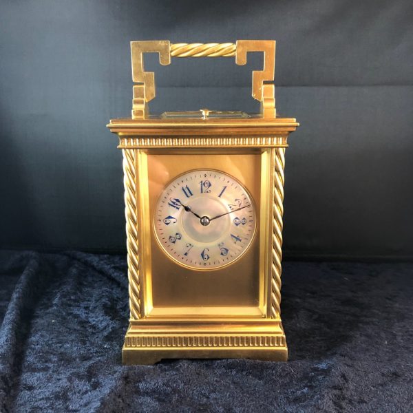 A Fine Late 19th Century Gilt Brass Carriage Clock By Drocourt