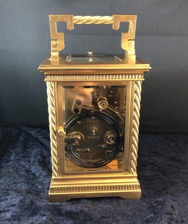 A Fine Late 19th Century Gilt Brass Carriage Clock By Drocourt