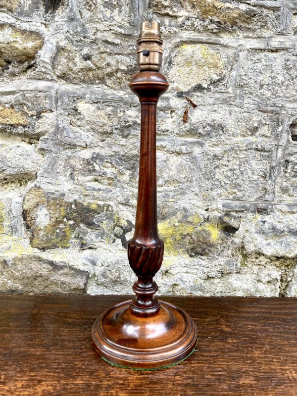 Edwardian Turned Mahogany Table Lamp