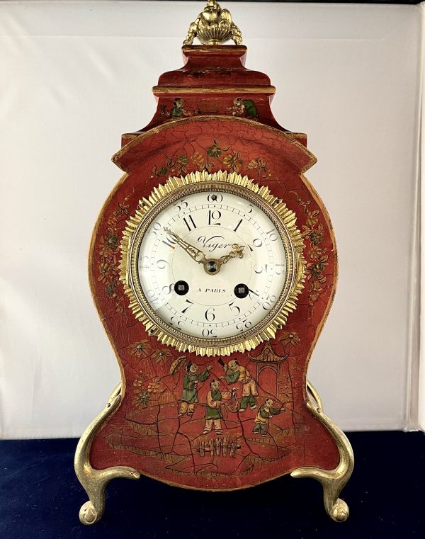 French Chinoiserie Mantel Clock