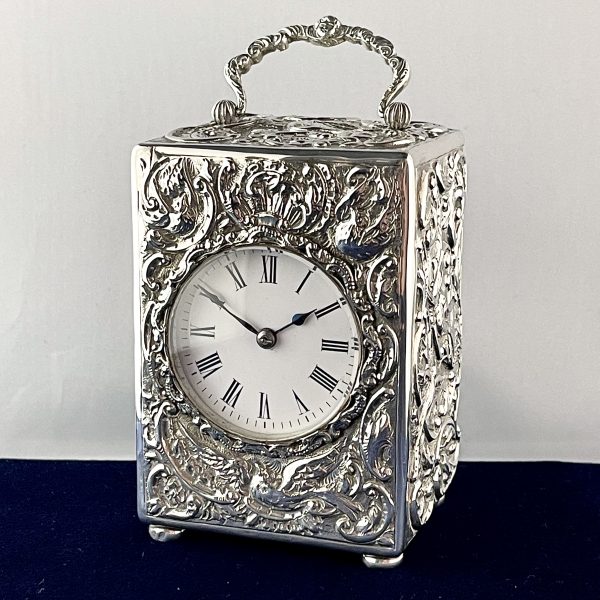 Late Victorian Silver Carriage Clock