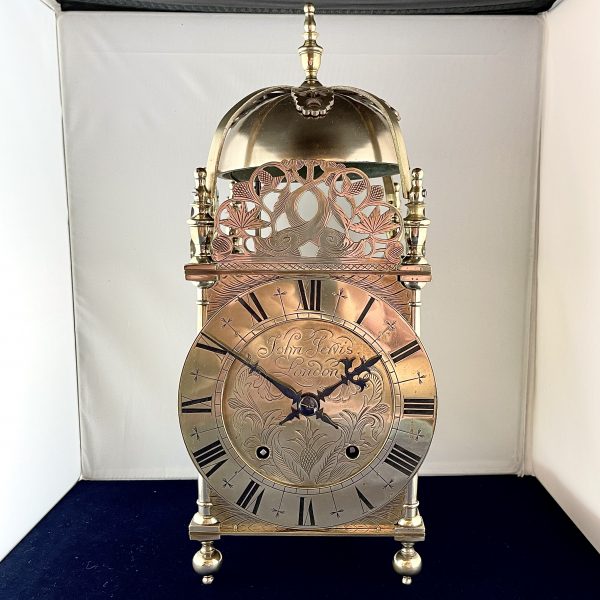 W_H Brass Lantern Clock