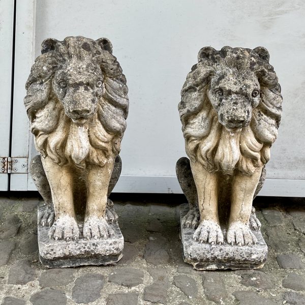 A Pair of Reconstituted Stone Lions